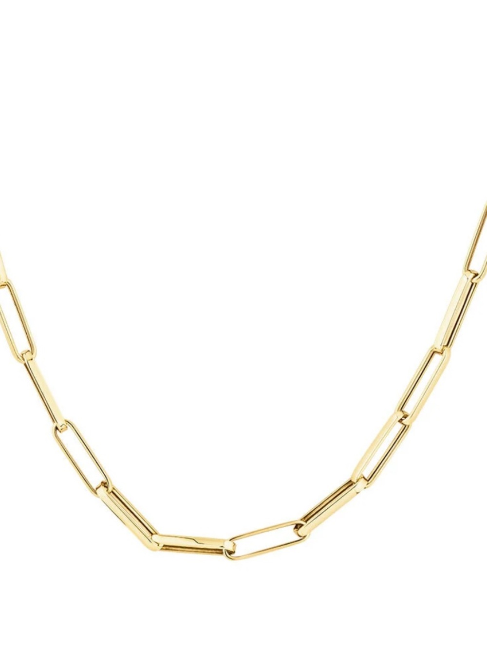 18K Yellow Gold Plated Paper Clip Necklace